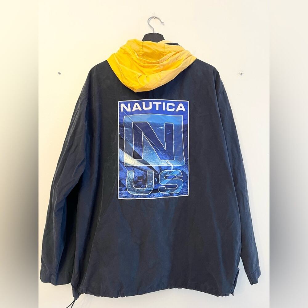 Vintage 90s windbreaker nautica pullover anorak navy blue y2k streetwear unisex